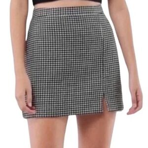 Hollister Houndstooth Ultra High Rise Wool Blend Mini Skirt Size XXS
